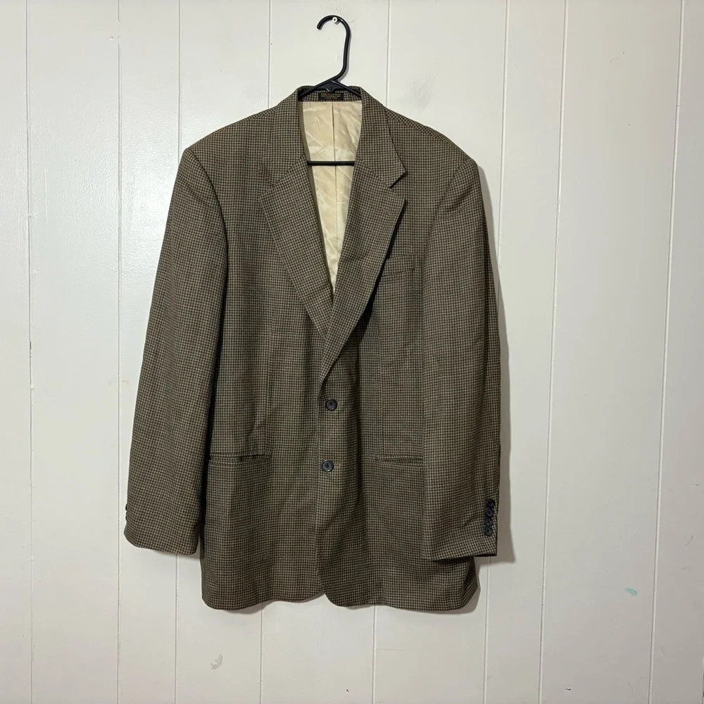 Oscar de la Renta Menswear Blazer Wool Tweed Sport Coat Jacket Size 42L